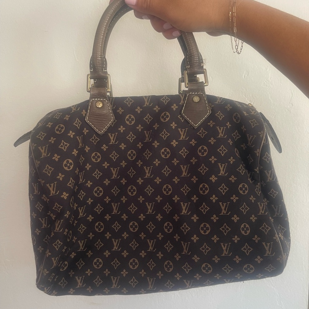 Vintage LOUIS VUITTON brown DENIM SPEEDY 30